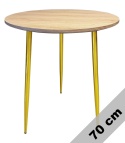 Stół okrągły VINCI LIGHT WOOD 70 cm GOLD II GATUNEK