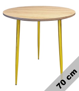 Stół okrągły VINCI LIGHT WOOD 70 cm GOLD II GATUNEK