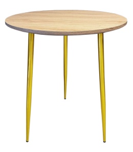 Stół okrągły VINCI LIGHT WOOD 70 cm GOLD II GATUNEK