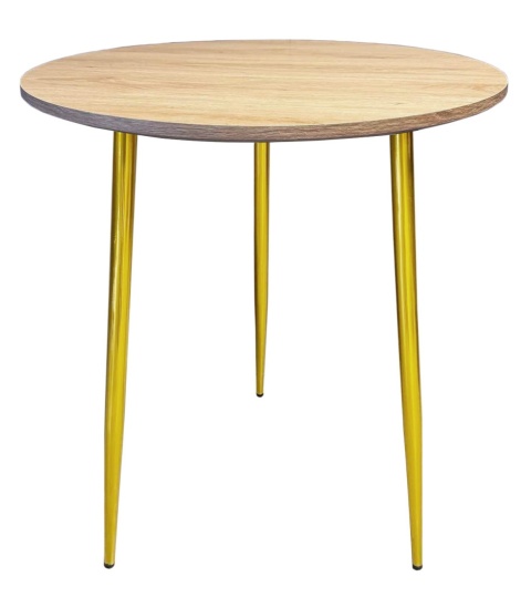 Stół okrągły VINCI LIGHT WOOD 70 cm GOLD II GATUNEK