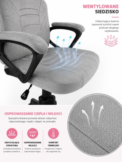 Fotel obrotowy do biurka MARIO ALCANTARA BLACK + PINK