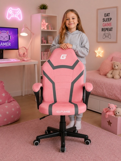 Fotel obrotowy do biurka MARIO ALCANTARA PINK + GREY