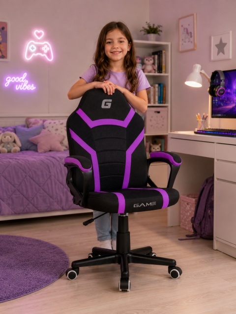 Fotel obrotowy do biurka MARIO BLACK PURPLE Fabric