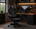 Fotel obrotowy do biurka TITAN BLACK ALCANTARA PRO