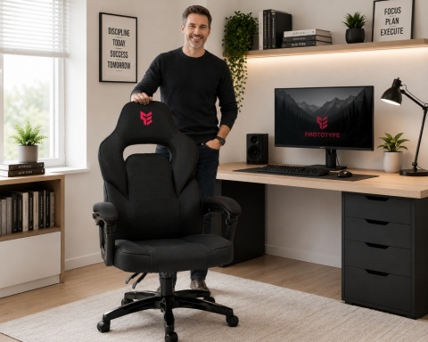 Fotel obrotowy do biurka TITAN BLACK FABRIC BASIC