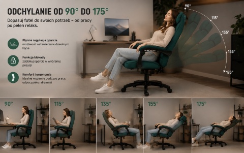 Fotel obrotowy do biurka TITAN BLUE ALCANTARA BASIC