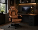 Fotel obrotowy do biurka TITAN BROWN ALCANTARA PRO