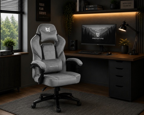Fotel obrotowy do biurka TITAN GREY ALCANTARA BASIC