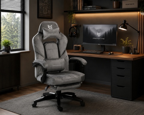 Fotel obrotowy do biurka TITAN GREY ALCANTARA PRO