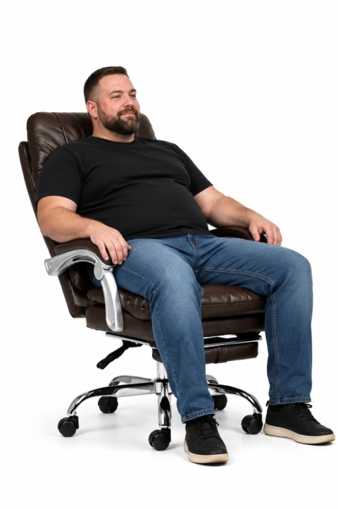 Fotel obrotowy do gabinetu WAILOR BROWN LEATHER PRO