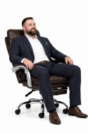 Fotel obrotowy do gabinetu WAILOR BROWN LEATHER PRO