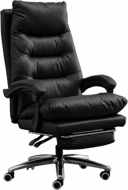 Fotel obrotowy do gabinetu WALIOR BLACK LEATHER PRO