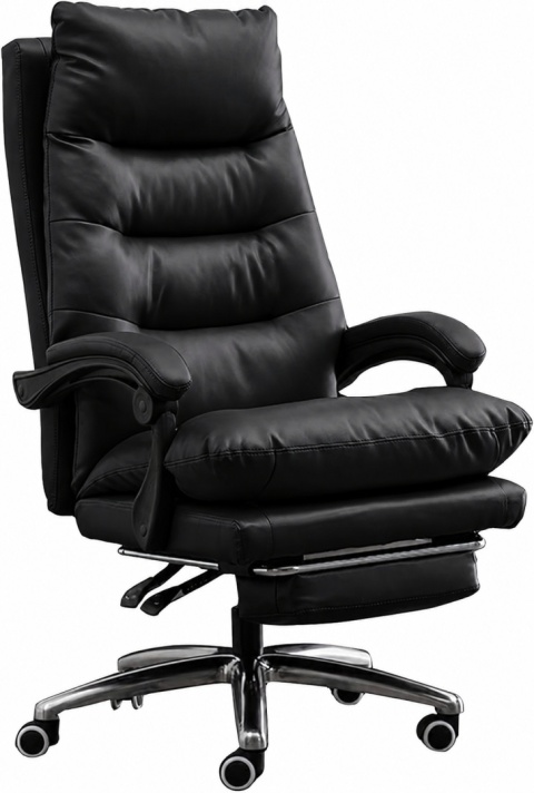 Fotel obrotowy do gabinetu WALIOR BLACK LEATHER PRO