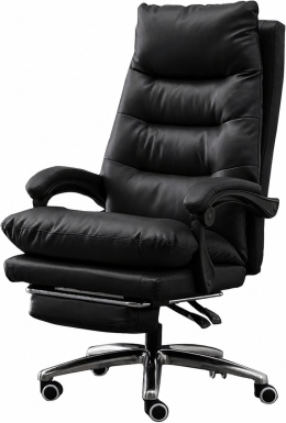 Fotel obrotowy do gabinetu WALIOR BLACK LEATHER PRO