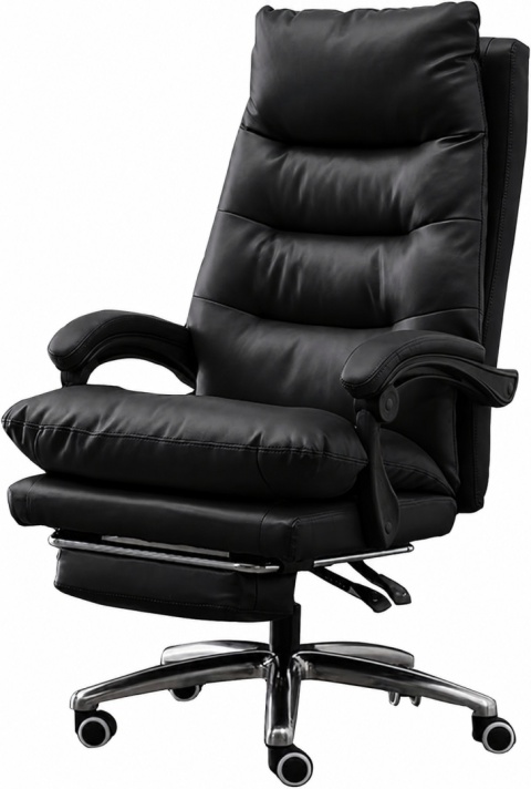Fotel obrotowy do gabinetu WALIOR BLACK LEATHER PRO