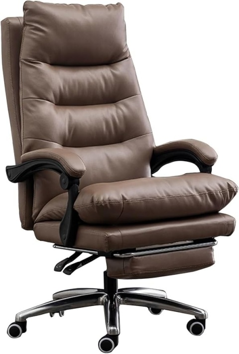 Fotel obrotowy do gabinetu WALIOR BROWN LEATHER PRO