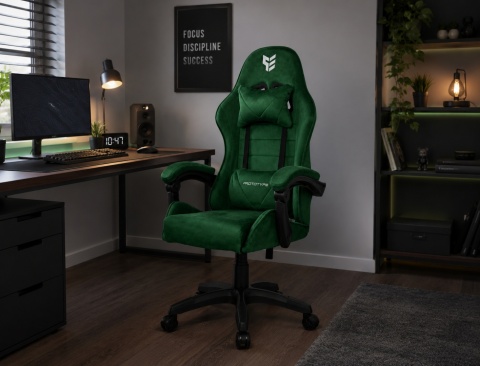 Fotel obrotowy gamingowy ENZO XL DARK GREEN ALCANTARA