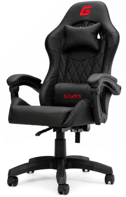 Fotel obrotowy gamingowy EVO PU BLACK XL