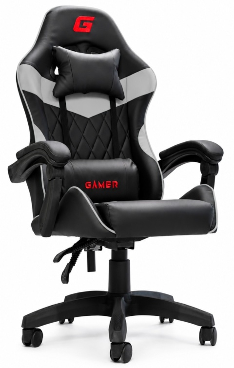 Fotel obrotowy gamingowy EVO PU GREY XL