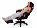 Fotel obrotowy gamingowy XL POKER PRO BLACK + PINK ALCANTARA