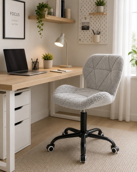 Krzesło obrotowe VASTO OFFICE BARANEK BOUCLE GREY SMOKE