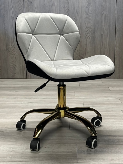 Krzesło obrotowe VASTO OFFICE VELVET BLACK + GREY GOLD