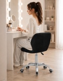 Krzesło obrotowe VASTO OFFICE VELVET BLACK + GREY SILVER