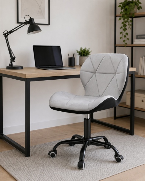 Krzesło obrotowe VASTO OFFICE VELVET BLACK + GREY SMOKE