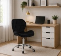 Krzesło obrotowe VASTO OFFICE VELVET BLACK SILVER