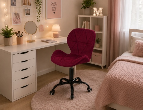 Krzesło obrotowe VASTO OFFICE VELVET BURGUNDY SMOKE