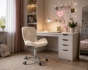 Krzesło obrotowe VASTO OFFICE VELVET CREAM SILVER