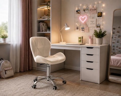 Krzesło obrotowe VASTO OFFICE VELVET CREAM SILVER