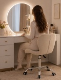 Krzesło obrotowe VASTO OFFICE VELVET CREAM SILVER