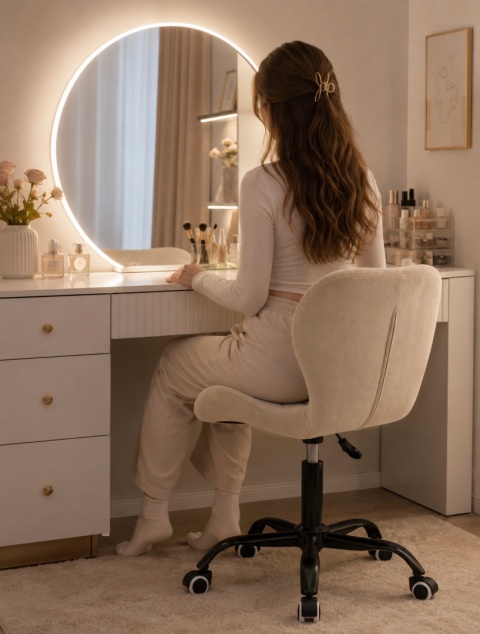 Krzesło obrotowe VASTO OFFICE VELVET CREAM SMOKE