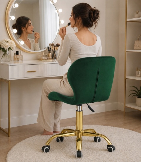 Krzesło obrotowe VASTO OFFICE VELVET FOREST GREEN GOLD