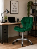Krzesło obrotowe VASTO OFFICE VELVET FOREST GREEN SILVER