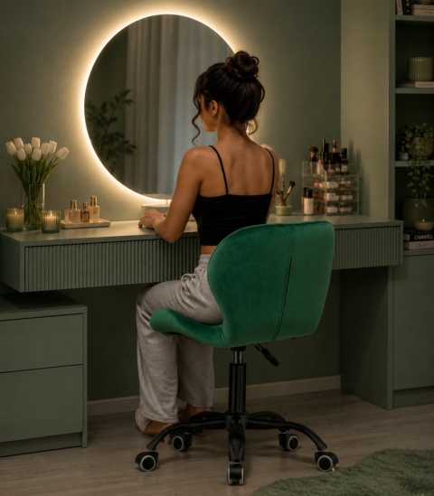 Krzesło obrotowe VASTO OFFICE VELVET GREEN SMOKE