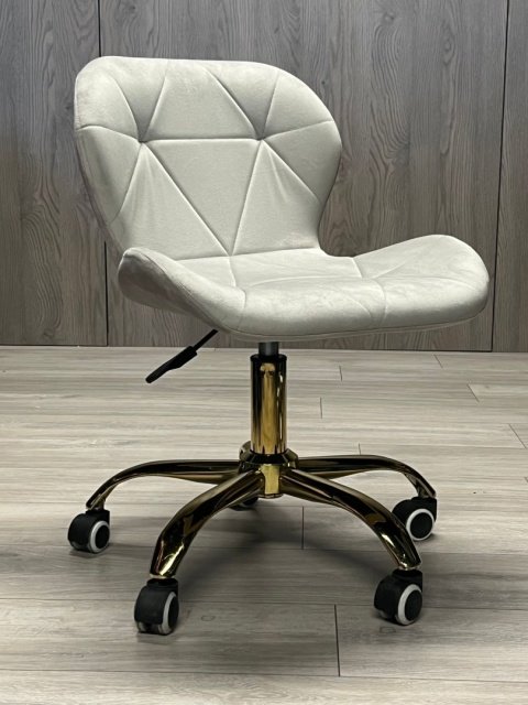 Krzesło obrotowe VASTO OFFICE VELVET GREY GOLD