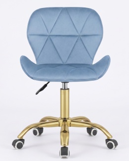 Krzesło obrotowe VASTO OFFICE VELVET LIGHT BLUE GOLD