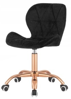 Krzesło obrotowe VASTO OFFICE VELVET BLACK ROSE GOLD OUTLET