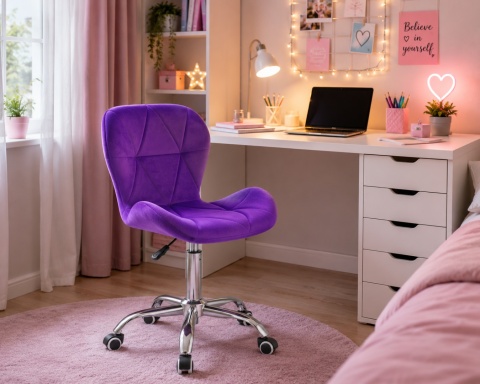 Krzesło obrotowe VASTO OFFICE VELVET PURPLE