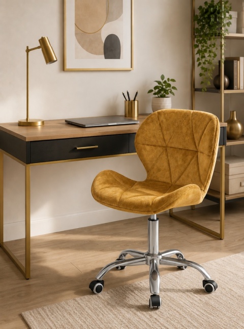 Krzesło obrotowe VASTO OFFICE VELVET SAND SILVER