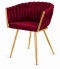 Krzesło plecione Lugano fotel TRECCIA BURGUNDY VELVET GOLD OUTLET