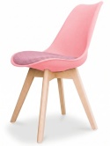 Krzesło skandynawskie MONZA PINK + PINK FABRIC II