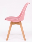 Krzesło skandynawskie MONZA PINK + PINK FABRIC II