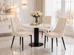 Krzesło tapicerowane SOFIA BEIGE VELVET SMOKE