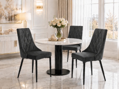 Krzesło tapicerowane SOFIA DARK GREY VELVET SMOKE