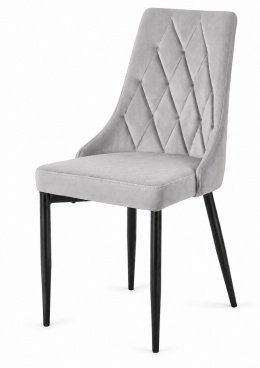 Krzesło tapicerowane SOFIA LIGHT GREY VELVET SMOKE