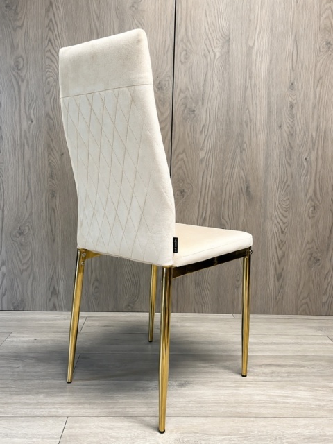 Krzesło tapicerowane VALVA CARO VELVET BEIGE GOLD II GATUNEK