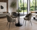 Stół okrągły VICTORY BLACK WOOD 70 cm SMOKE SLIM
